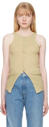 Auralee Khaki Press-stud Tank Top In Khaki Beige