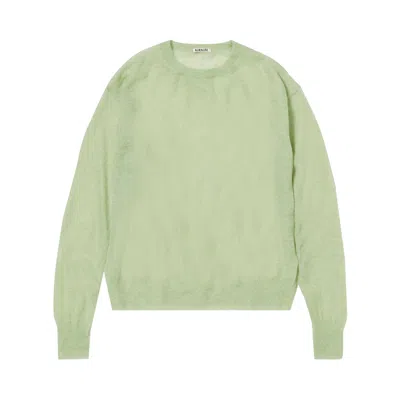 Pre-owned Auralee Kid Mohair Sheer Knit Pullover 'light Green' | Men's Size 4
