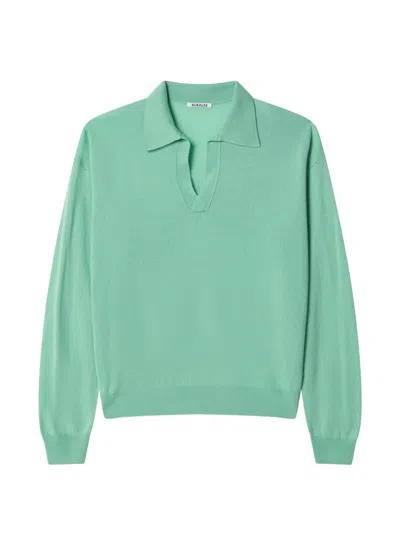 Auralee Knit Skipper Jumper In Green