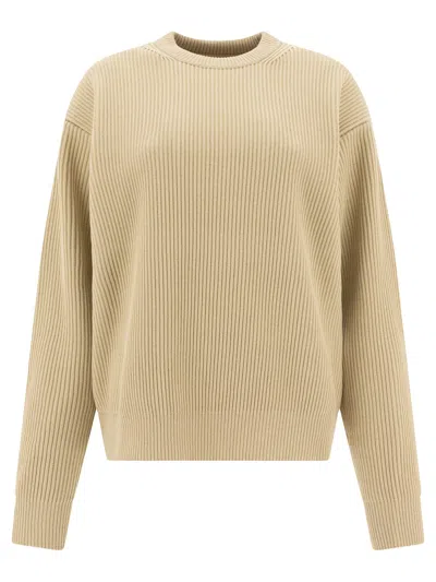 Auralee Ribbed Wool Sweater In Brown