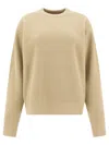 Auralee Ribbed Green Wool Sweater In Green