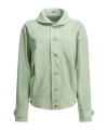 Auralee Spread Collar Button-up Suede Jacket In Green
