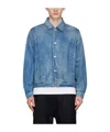Auralee Lapel Long-sleeved Denim Jacket In Blue