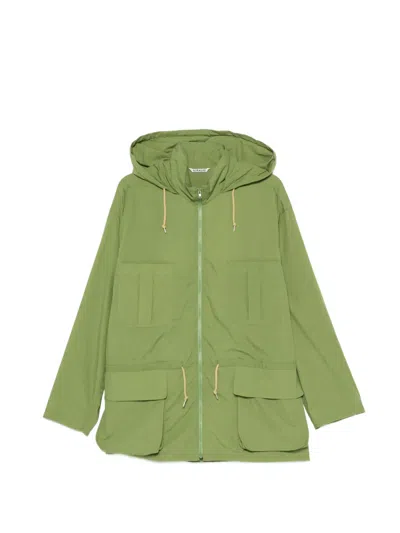 Auralee Lawn Hooded Cotton Jacket In Green
