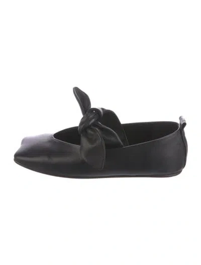 Pre-owned Auralee Leather Ballet Flats In Black