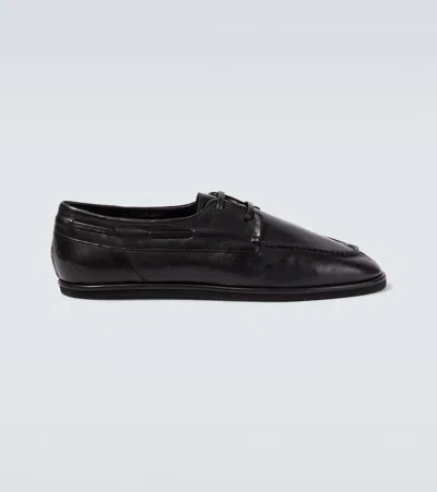 AURALEE LEATHER DERBY SHOES