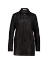 Auralee Textured-leather Jacket In Black