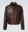 Auralee Leather Jacket In Brown