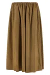 Auralee Elasticated Leather Skirt In Neutral