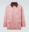 Auralee Leather-trimmed Cotton Blouson Jacket In Pink