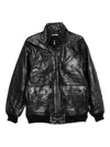 Auralee Leather Zip-up Jacket In Black