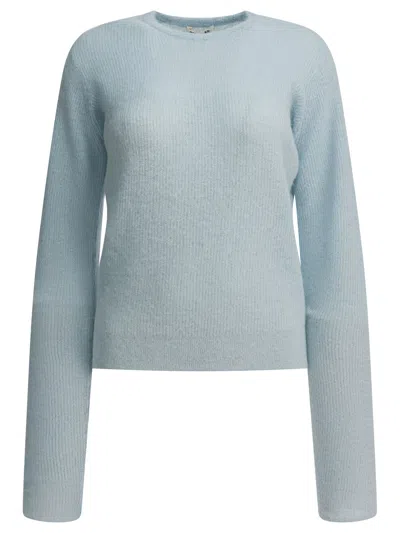 AURALEE AURALEE LIGHT BLUE ALPACA NYLON KNITWEAR