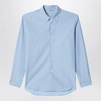 Auralee Light Blue Slim-fit Cotton Twill Shirt