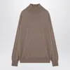 Auralee Light Brown Cashmere Turtleneck Men