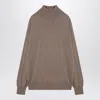 Auralee Light Brown Cashmere Turtleneck Men In Brown
