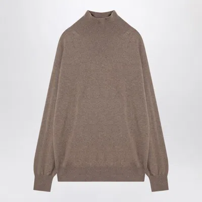 Auralee Light Brown Cashmere Turtleneck Men