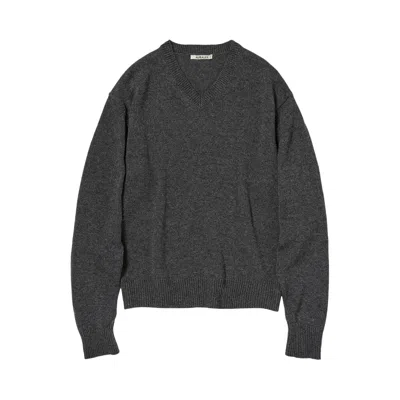 Pre-owned Auralee Light Cashmere Knit V-neck Pullover 'charcoal' | Grey | Men's Size 3 In Gray