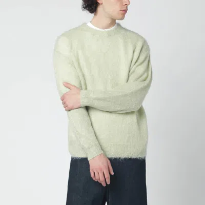 Auralee Light Green Brushed Mohair-blend Sweater