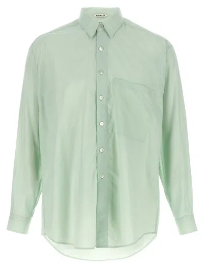 AURALEE LIGHT GREEN SOLID SHIRT