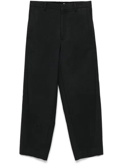 Auralee Light Melton Slacks Trousers In Top Charcoal - Top Charcoal