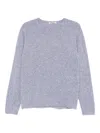 Auralee Textured Wool Silk Blend Crewneck Sweater In Blue