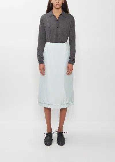 Auralee Light Silk Padded Skirt In Light Blue