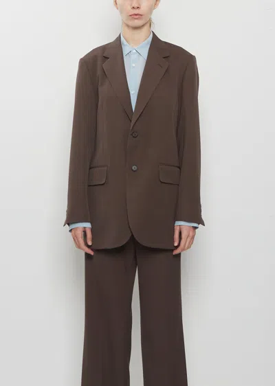 Auralee Light Wool Max Gabardine Jacket In Dark Brown