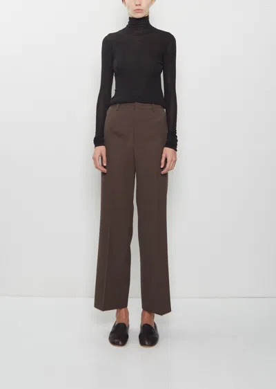 Auralee Light Wool Max Gabardine Slacks In Dark Brown