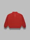 Auralee Light Wool Sweat Half Zip In Red