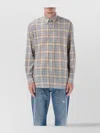 Auralee Lightweight Checked Long Sleeve Shirt In Blue