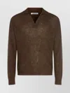 Auralee Lightweight Knit Long Sleeve V-neck Sweater In Brown