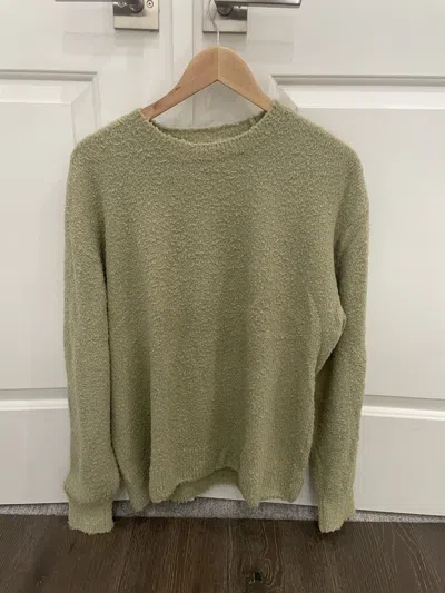 Pre-owned Auralee Linen Cotton Shaggy Sweater In Green