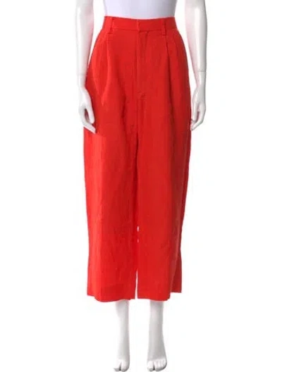 Pre-owned Auralee Linen Wide Leg Pants In Orange