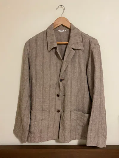 Pre-owned Auralee Linen-wool Jacket Size 4 In Khaki