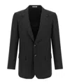 Auralee Striped Two-button Jacket In Black