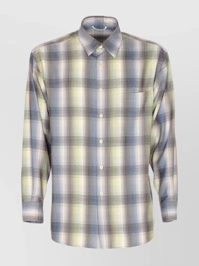 Auralee Long Sleeve Button-down Check Shirt In Multi