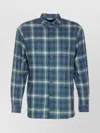 Auralee Lightweight Wool Plaid Long Sleeve Shirt In Blue