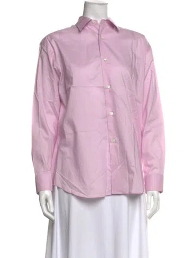 Pre-owned Auralee Long Sleeve Button-up Top In Purple