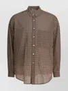 Auralee Long Sleeve Checked Button-down Shirt In Brown