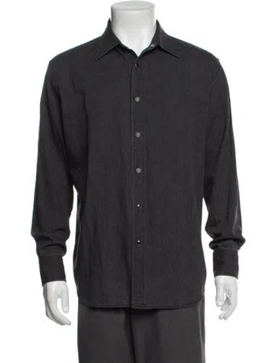 Pre-owned Auralee Long Sleeve Denim Shirt In Gray