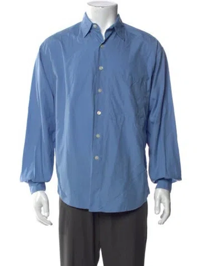 Pre-owned Auralee Long Sleeve Dress Shirt In Blue