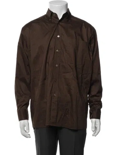 Pre-owned Auralee Long Sleeve Dress Shirt W/ Tags In Brown