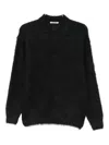 Auralee Long-sleeve Polo Shirt In Black