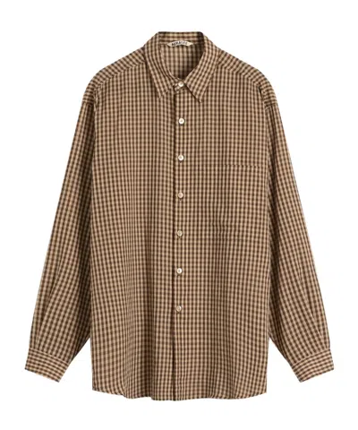 Auralee Long Sleeve Shirt In Brown