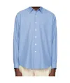 Auralee Blue Washed Finx Twill Shirt In Blue