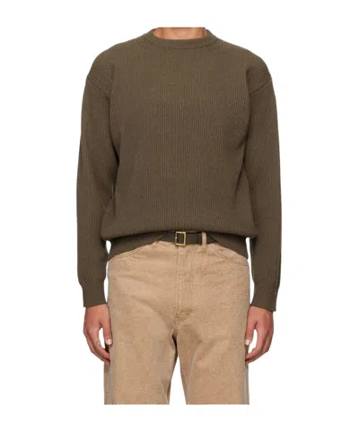 Auralee Long Sleeve Sweater In Brown