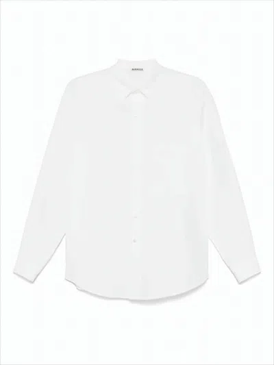 Auralee Long-sleeve White Cotton Shirt In Multi