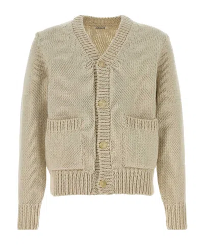 Auralee Long-sleeved Knitted Cardigan In Brown