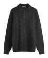 Auralee Long-sleeved Knitted Polo Shirt In Black