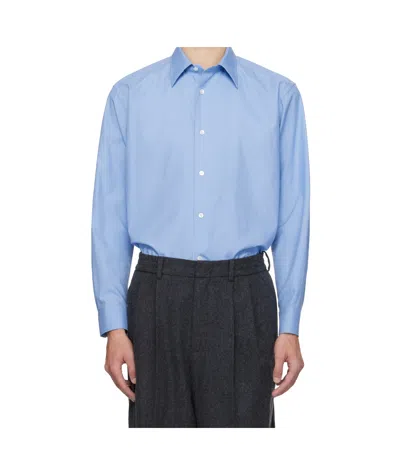 Auralee Long-sleeved Shirt In Blue